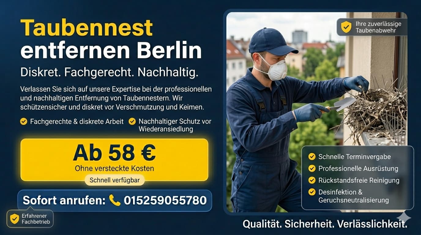 Taubennest entfernen Berlin